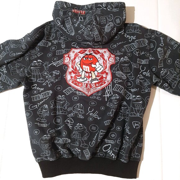 Vintage M&M's hoodie by JH Design all over print hooded Jacket Unisex Size Large - Picture 11 of 11
